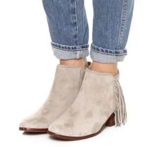 San Edelman 8.5 suede Paige fringe booties